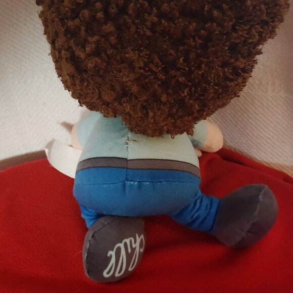 Fiesta Brand Bob Ross 10" Chill Big Hair Head Happy Painter Medium Plushie Doll - Picture 11 of 16
